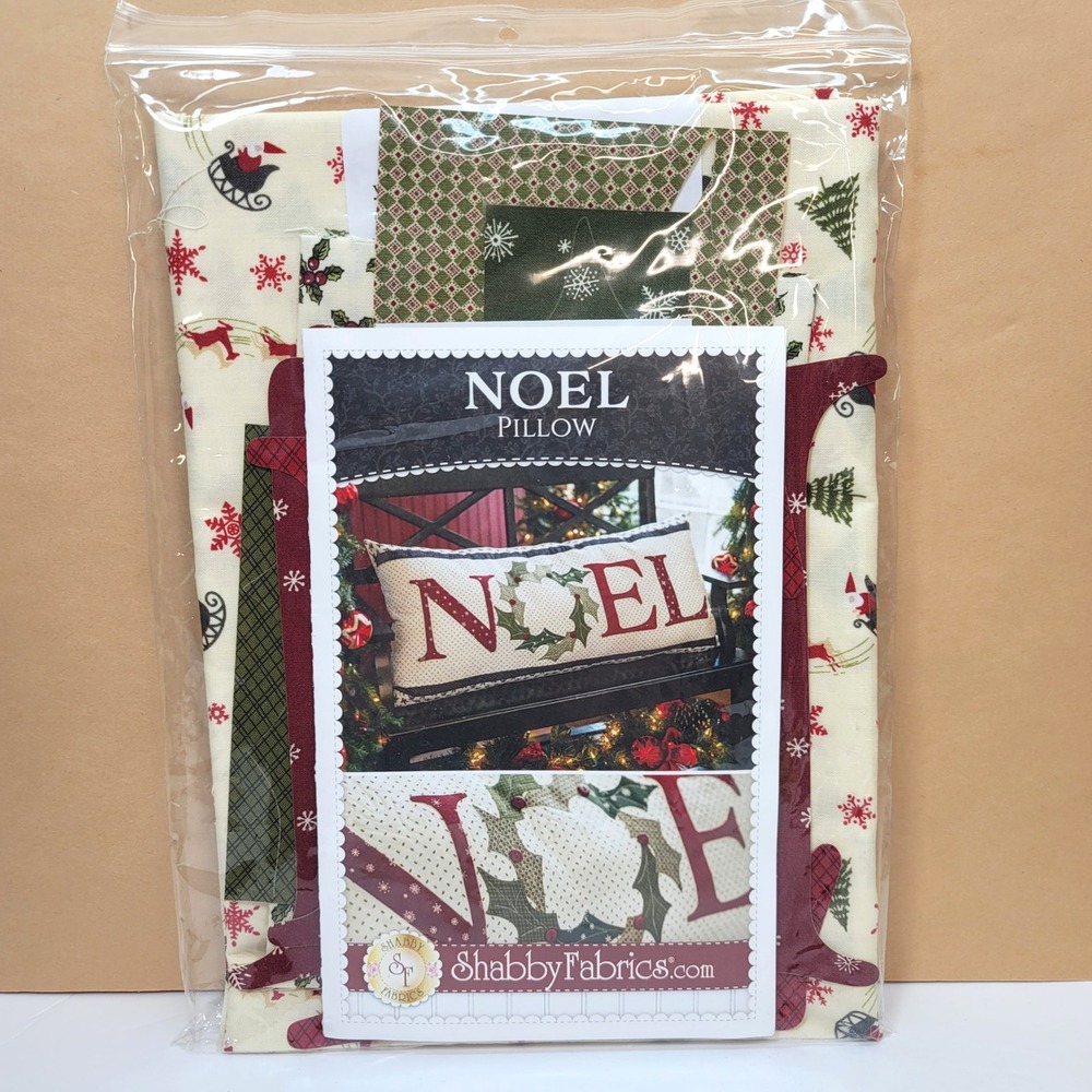 Shabbyโ Fabrics Noel Pillow Kit Christmas Laser Cut Applique SF71365 18x38 NEW